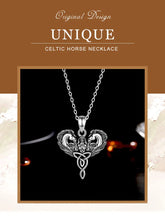 Load image into Gallery viewer, 925 Sterling Silver Celtic Horse Girl Pendant Goddess Trinity Knot Necklace