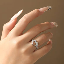 Load image into Gallery viewer, Double Horse Moissanite Rings D VVS1 925 Sterling Silver Love Heart Ring for Women