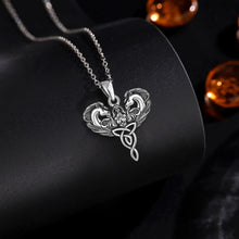 Load image into Gallery viewer, 925 Sterling Silver Celtic Horse Girl Pendant Goddess Trinity Knot Necklace