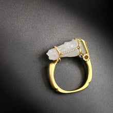 Load image into Gallery viewer, Hot Selling Hetian Jade Horse Head Ring, Lucky Year of Horse Saddle Ring, Elegant Light Luxury Jewelry