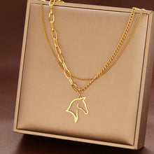 Carregar imagem no visualizador da galeria, Horse Head Silhouette Unique High-end Necklace