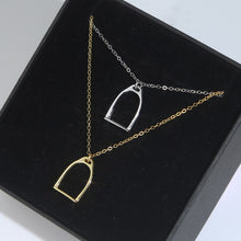 Cargar imagen en el visor de la galería, 925 Silver Equestrian Stirrup Necklace