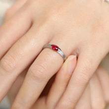 Carregar imagem no visualizador da galeria, Anéis de pedras preciosas vermelhas de olho de cavalo natural