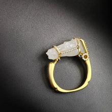 Load image into Gallery viewer, Hot Selling Hetian Jade Horse Head Ring, Lucky Year of Horse Saddle Ring, Elegant Light Luxury Jewelry