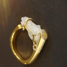 Load image into Gallery viewer, Hot Selling Hetian Jade Horse Head Ring, Lucky Year of Horse Saddle Ring, Elegant Light Luxury Jewelry
