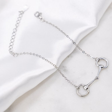 Cargar imagen en el visor de la galería, 925 Silver Snaffle Bit Girl charm Bracelet