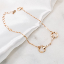 Cargar imagen en el visor de la galería, 925 Silver Snaffle Bit Girl charm Bracelet