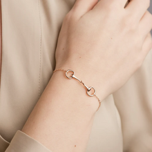 Cargar imagen en el visor de la galería, 925 Silver Snaffle Bit Girl charm Bracelet
