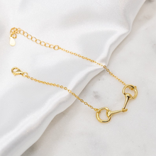 Cargar imagen en el visor de la galería, 925 Silver Snaffle Bit Girl charm Bracelet