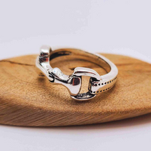 Carregar imagem no visualizador da galeria, 925 Sterling Silver horse bit snaffle bit ring
