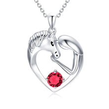 Carregar imagem no visualizador da galeria, 925 Silver Horse Love Heart Necklace