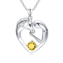 Carregar imagem no visualizador da galeria, 925 Silver Horse Love Heart Necklace
