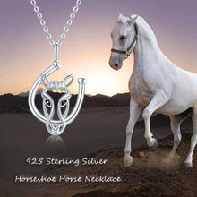Cargar imagen en el visor de la galería, 925 Silver Lucky Horseshoe Necklace