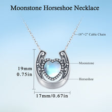 Load image into Gallery viewer, 925 Silver Moonstone Horseshoe Necklace