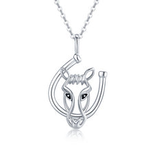 Cargar imagen en el visor de la galería, 925 Silver Lucky Horseshoe Necklace