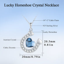 Load image into Gallery viewer, 925 Silver Crystal Horseshoe Necklace