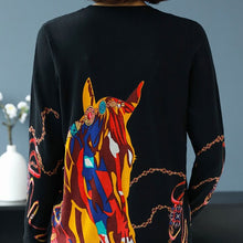 Load image into Gallery viewer, O-Neck horse printing Sweater