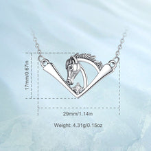 Carregar imagem no visualizador da galeria, Colar de cabeça de cavalo de prata 925