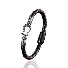 Carregar imagem no visualizador da galeria, Bracelete de Couro Genuíno em Ferradura