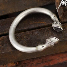 Load image into Gallery viewer, Adjustable Antique Silver Horseshoe Bracelet