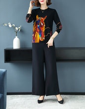 Load image into Gallery viewer, O-Neck horse printing Sweater