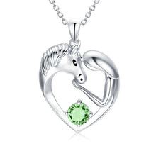 Carregar imagem no visualizador da galeria, 925 Silver Horse Love Heart Necklace