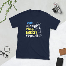 将图片加载到图库查看器,Eat, sleep, Ride Horses Unisex T-Shirt - HorseObox