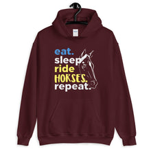 Load image into Gallery viewer, Eat, sleep, Ride Horses Unisex Hoodie - HorseObox
