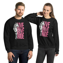 Load image into Gallery viewer, live love ride Unisex Sweatshirt