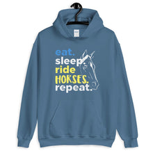 Load image into Gallery viewer, Eat, sleep, Ride Horses Unisex Hoodie - HorseObox