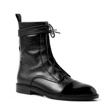 Load image into Gallery viewer, leather tip low heel Martin boot