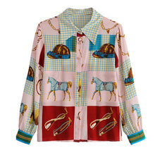 Load image into Gallery viewer, chian horse printing shirt