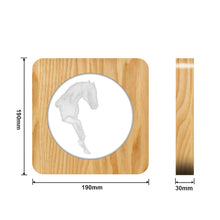 Charger l'image dans la galerie, Lampe de nuit en bois acrylique LED 3D de style cheval d'art