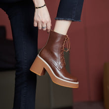 Load image into Gallery viewer, Split Leather Platform Boots