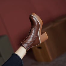 Load image into Gallery viewer, Split Leather Platform Boots