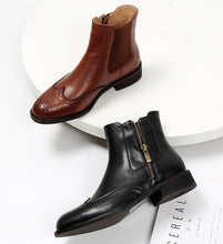 Load image into Gallery viewer, Leather Chelsea Short Boots