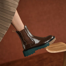 Načíst obrázek do prohlížeče Galerie, Dvoubarevná retro bota Chelsea na silném podpatku