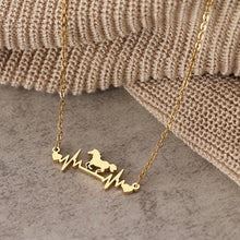 Load image into Gallery viewer, Cute Cardiogram Horse Necklace