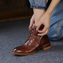 Load image into Gallery viewer, Lace-up Winter Block Ankle Boots
