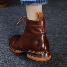 Load image into Gallery viewer, Lace-up Winter Block Ankle Boots