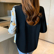 Load image into Gallery viewer, Splicing Horse Printed Chiffon Blouse