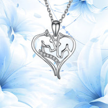 Görseli Galeri görüntüleyiciye yükleyin, 925 Silver Double Horse Head Necklace
