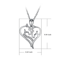 Görseli Galeri görüntüleyiciye yükleyin, 925 Silver Double Horse Head Necklace
