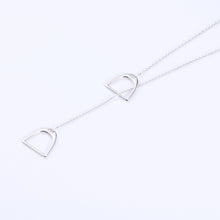 Cargar imagen en el visor de la galería, 925 Silver Hollow Horseshoe Geometric Necklace
