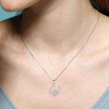 Carregar imagem no visualizador da galeria, 925 Silver Daisy Flower Horseshoe Necklace
