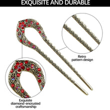 Carregar imagem no visualizador da galeria, Vintage horseshoe Shaped Crystal Hair Pins
