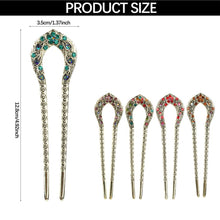 Carregar imagem no visualizador da galeria, Vintage horseshoe Shaped Crystal Hair Pins

