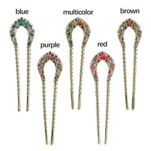 Carregar imagem no visualizador da galeria, Vintage horseshoe Shaped Crystal Hair Pins
