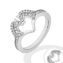 Load image into Gallery viewer, Double Horse Moissanite Rings D VVS1 925 Sterling Silver Love Heart Ring for Women
