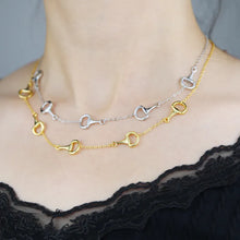 Carregar imagem no visualizador da galeria, Colar de cavalo com corrente de elo de bridão
